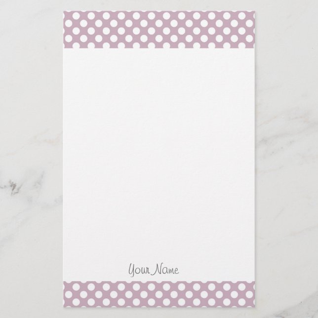 Elegant, modern anpassningsbar för rosa polka dots brevpapper (Framsida)