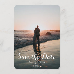 Elegant Modern Anpassningsbar Photo Save Date Bröl Inbjudningar