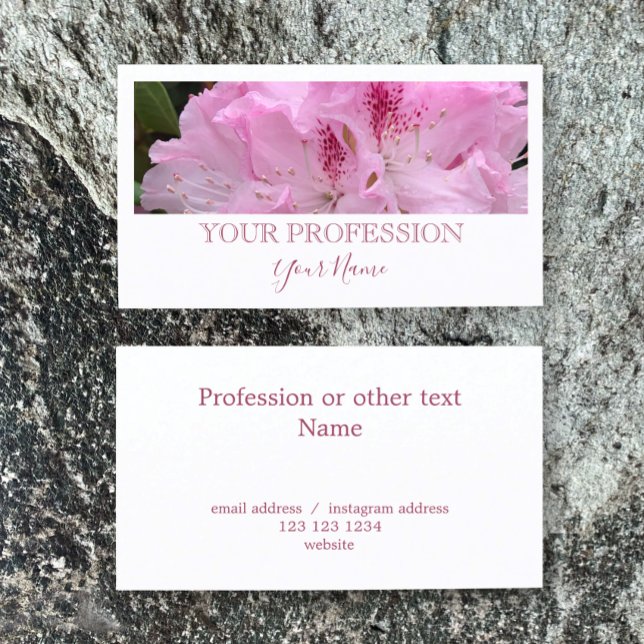 Elegant Modern Anpassningsbar Photo White Rosa Mau Visitkort (Customize this elegant pink mauve and white business cards templates. Add photo add contacts.
)