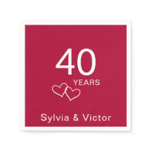 Elegant Modern Anpassningsbar Ruby 40-årsdagen Par