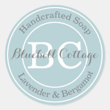 Elegant Modern Aqua Blue Monogram Handmade Soap