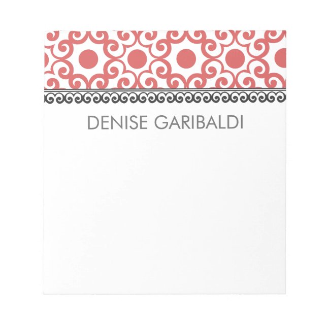 Elegant Modern Arabesque-Personlig Anteckningsblock (Framsida)