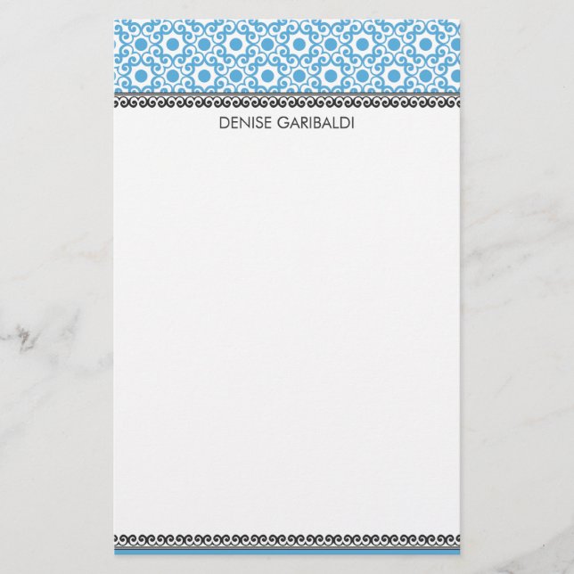 Elegant modern Arabesquepersonlig Brevpapper (Framsida)