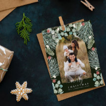 Elegant Modern Arch botaniska julfoto Invi