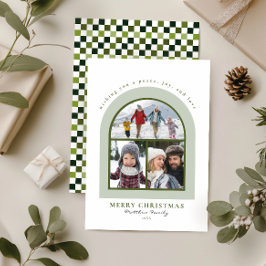 Elegant Modern Arch Photo Collage jul Julkort