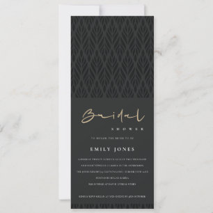 ELEGANT MODERN ART DECO BLACK BRIDAL SHOWER INBJUDNINGAR