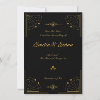 Elegant modern Art Deco Spara datum Datumet