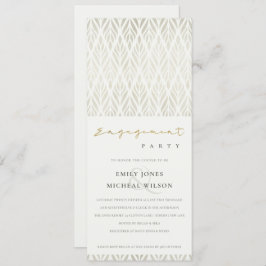 ELEGANT MODERN ART DECO WHITE SILVER FÖRLOVNING INBJUDNINGAR