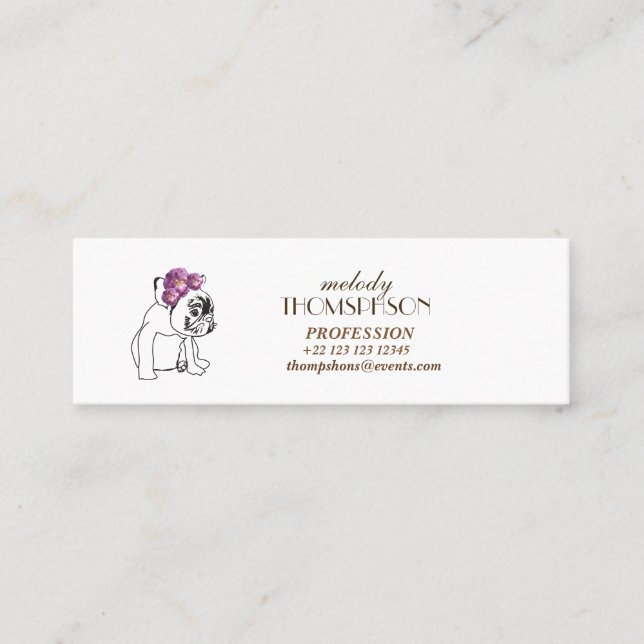 Elegant Modern Art Mini Standard Matte Card Mini Visitkort (Framsida)