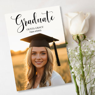 Elegant Modern Avslappnad Photo Studenten-inbjudan Inbjudningar