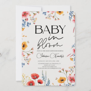 Elegant modern Baby i vår i blomman Inbjudningar