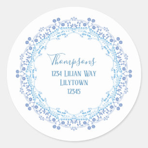 Elegant Modern Baby Shower-Returadress Runt Klistermärke