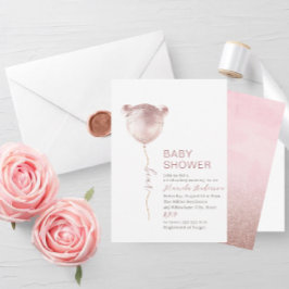 Elegant Modern Bear Baby Shower Inbjudningar