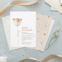 Elegant Modern Bear Baby Shower Inbjudningar