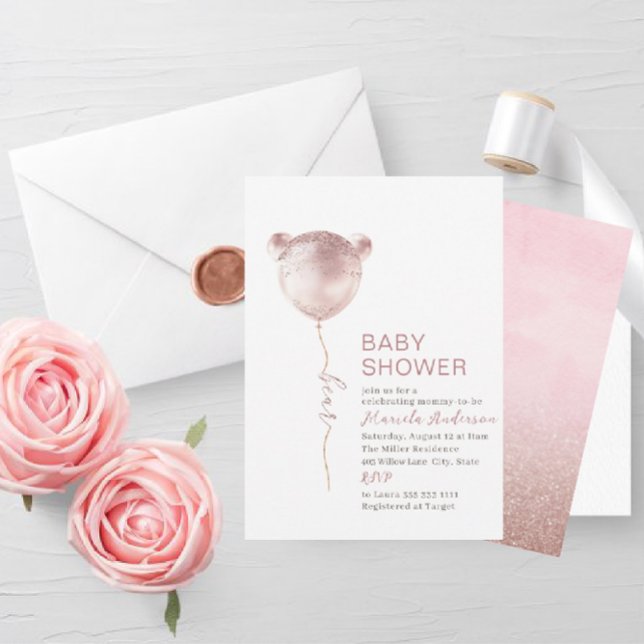 Elegant Modern Bear Baby Shower Inbjudningar (Skapare uppladdad)