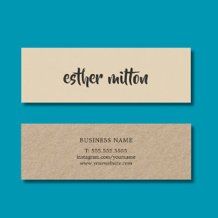 Elegant Modern Beige Kraftpapper Konsultant Mini Visitkort