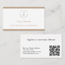Elegant Modern Beige Logotyp QR-kod Professionell