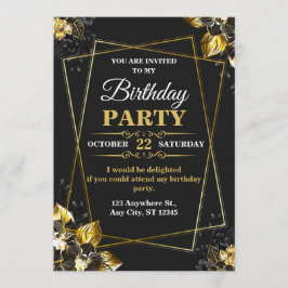 Elegant & Modern Birthday Card – CUSTOMIZABLE CARD Inbjudningar