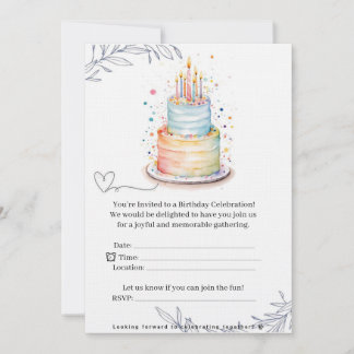 Elegant Modern Birthday Invitation Card Inbjudningar