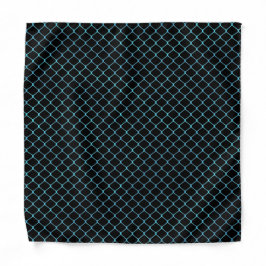 Elegant Modern Blå Teal Staket Kedja Mönster | Bandana