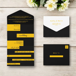 Elegant Modern Black and Guld Luxury Chic Bröllop