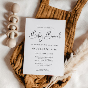 Elegant & Modern Black and White Baby Brunch Inbjudningar