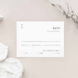 Elegant Modern Black and White Bröllop OSA Kort