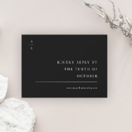 Elegant Modern Black and White Bröllop webbplats OSA Kort