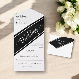Elegant Modern Black and White Delikate Bröllop