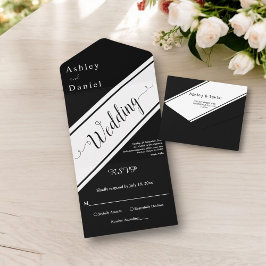 Elegant Modern Black and White Finare Chic Bröllop