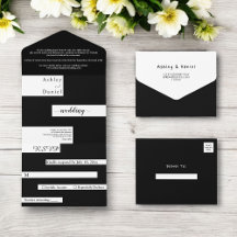 Elegant Modern Black and White Snyggt Bröllop