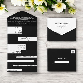 Elegant Modern Black and White Snyggt Bröllop