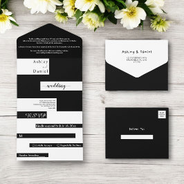 Elegant Modern Black and White Trendig Bröllop