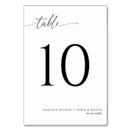 Elegant Modern Black Calligraphy Bröllop 10 Bordsnummer