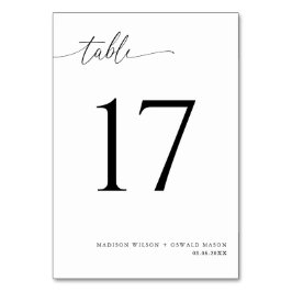 Elegant Modern Black Calligraphy Bröllop 17 Bordsnummer