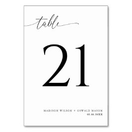 Elegant Modern Black Calligraphy Bröllop 21 Bordsnummer