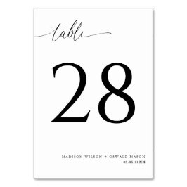 Elegant Modern Black Calligraphy Bröllop 28 Bordsnummer