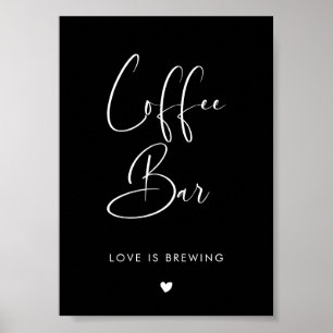 Elegant & Modern Black Coffee Pub-symbol Poster