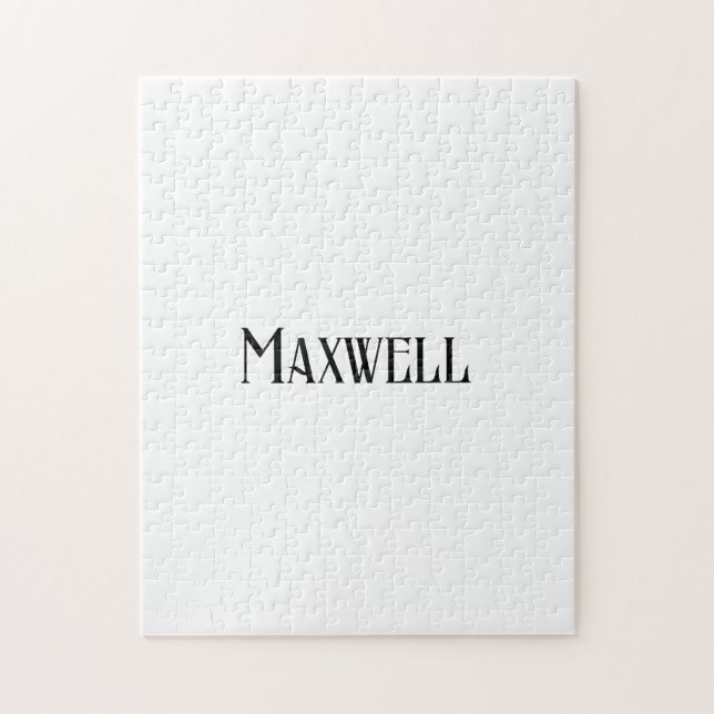 Elegant Modern Black Family Namn Pussel (Vertikal)