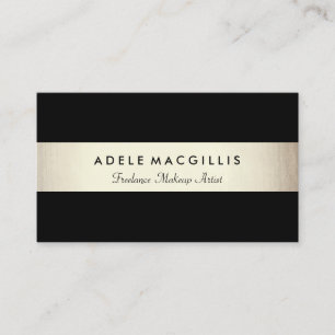 Elegant Modern Black Faux Gold Foil Affärskort Visitkort