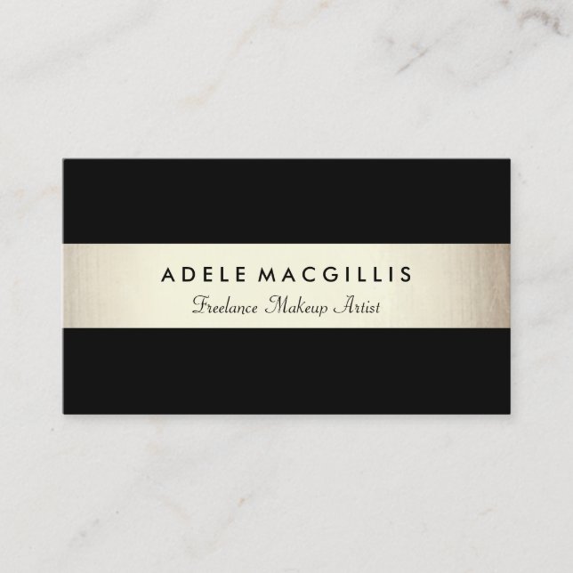 Elegant Modern Black Faux Gold Foil Affärskort Visitkort (Framsida)