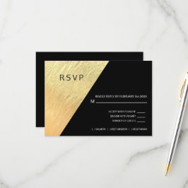 Elegant Modern Black & Gold Foil Bröllop OSA Kort