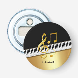 Elegant Modern Black Guld Musik noter, Piano Nyckl Flasköppnare