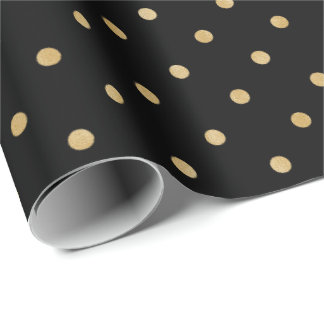 Elegant Modern Black Guld Polka dots Mönster Presentpapper