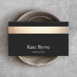 Elegant Modern Black Guld Stripe Visitkort