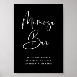 Elegant & Modern Black Mimosa pub-tecken Poster