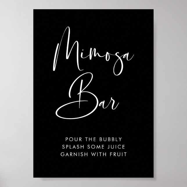 Elegant & Modern Black Mimosa pub-tecken Poster (Framsidan)