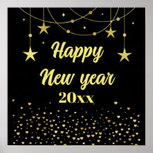 Elegant Modern Black och guld Gott nytt år