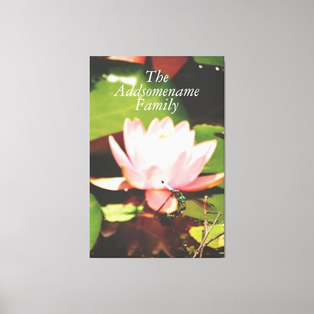 Elegant Modern Black Photo Family Blommigt-skript Canvastryck (Framsida)