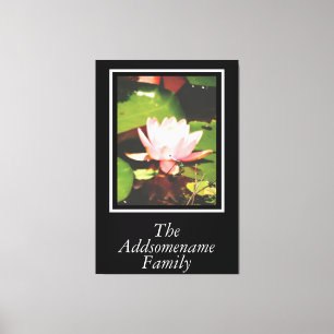 Elegant Modern Black Photo Family Blommigt-skript Canvastryck